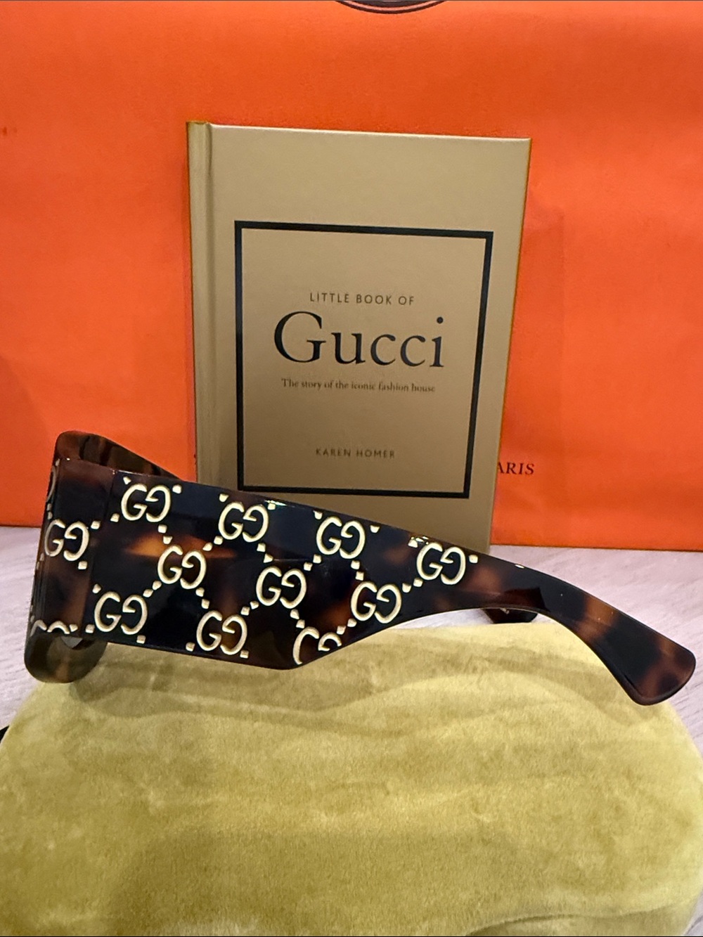Gucci GG Monogram Oversized Square Sunglasses Tortoise Sold Out NEW - Picture 5 of 9
